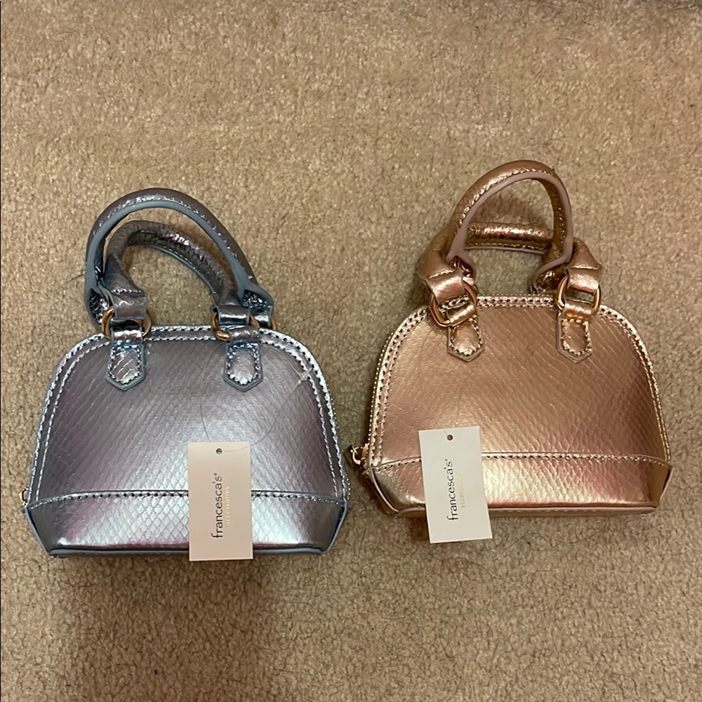 Francesca's Collections blue and Gold Mini Bags